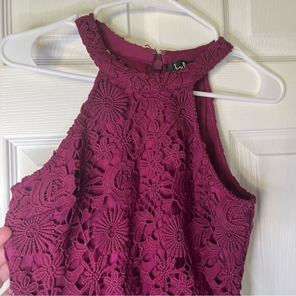 Lulus Women's Love Poem Lace Halter Mini Cocktail Dress- Size Small - Picture 3 of 7